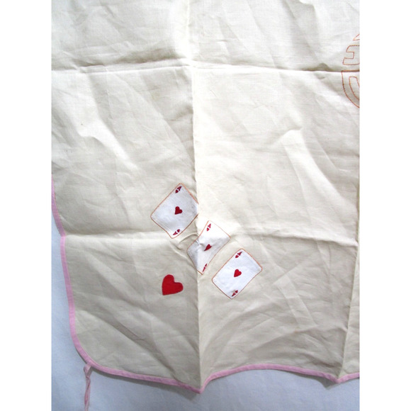 VTG George B Tan Hand Embroidered Playing Card Table Cloth Cover 33" x 33" - Picture 8 of 14